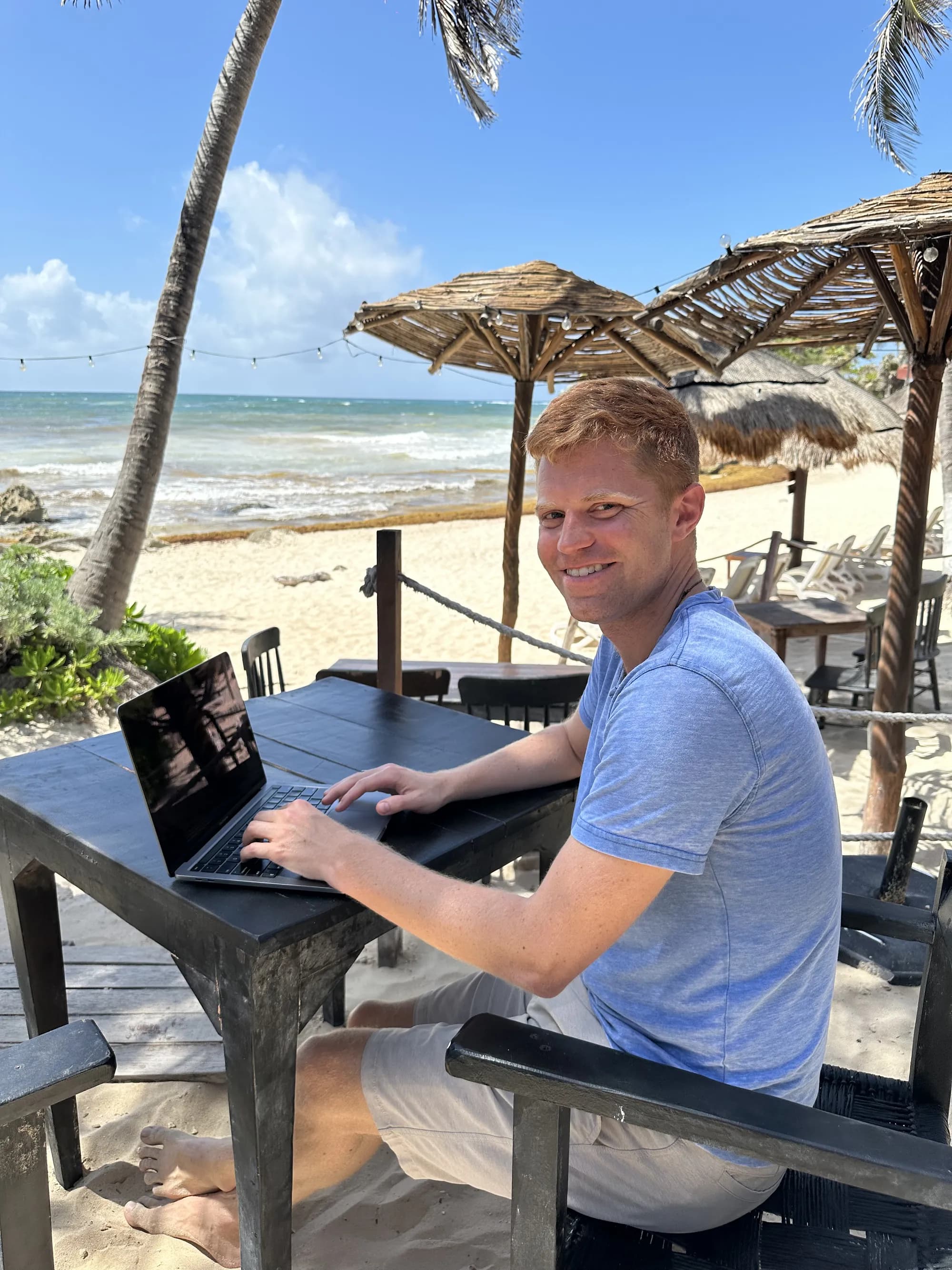 Freedom lifestyle — working from the beach
